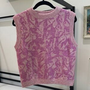 FRNCH Paris fabulous pink on pink sweater vest for spring layering